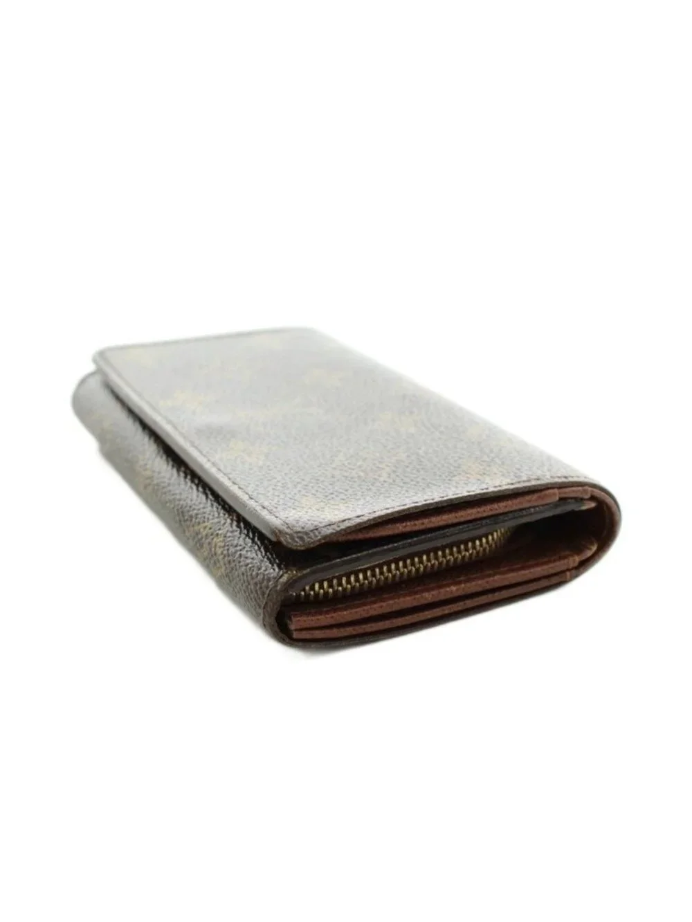 Louis Vuitton Portefeuille Tresor Monogram Wallet Bifold Coin Purse Brown